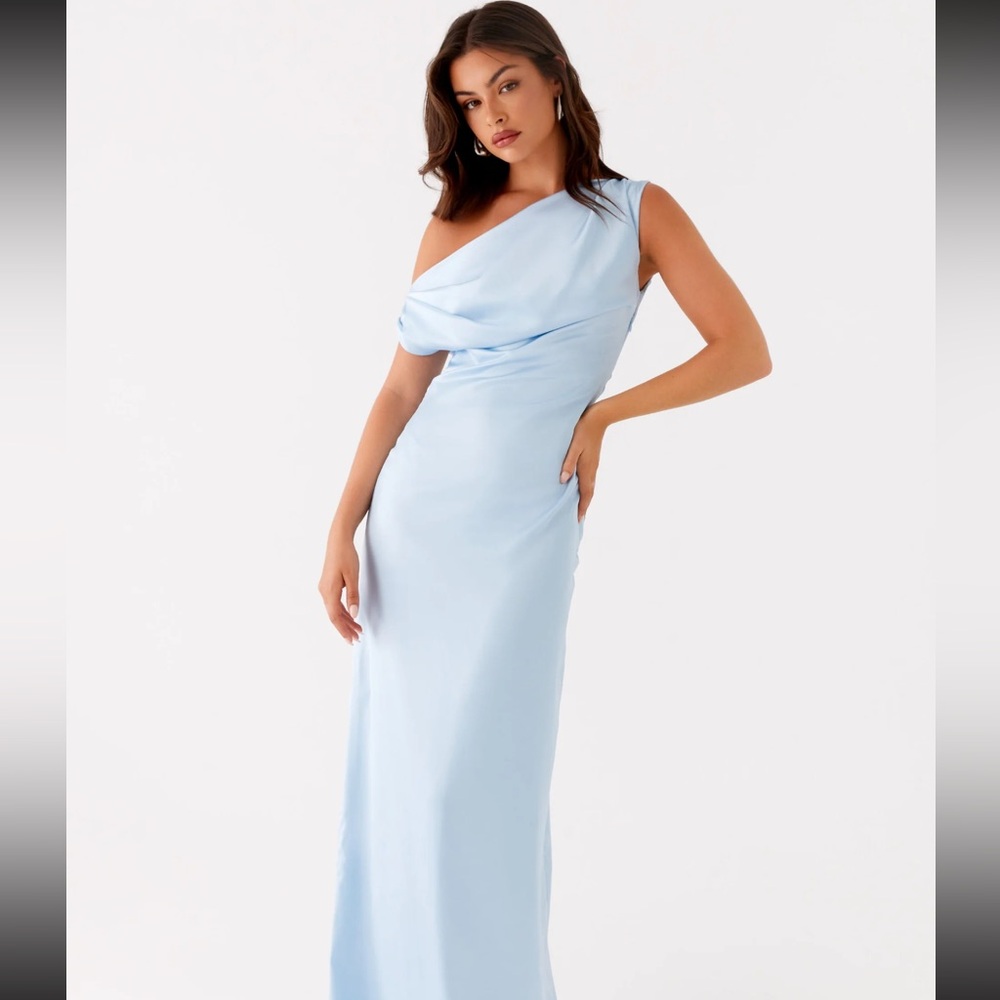 Peppermayo Sky Blue One-Shoulder Dress